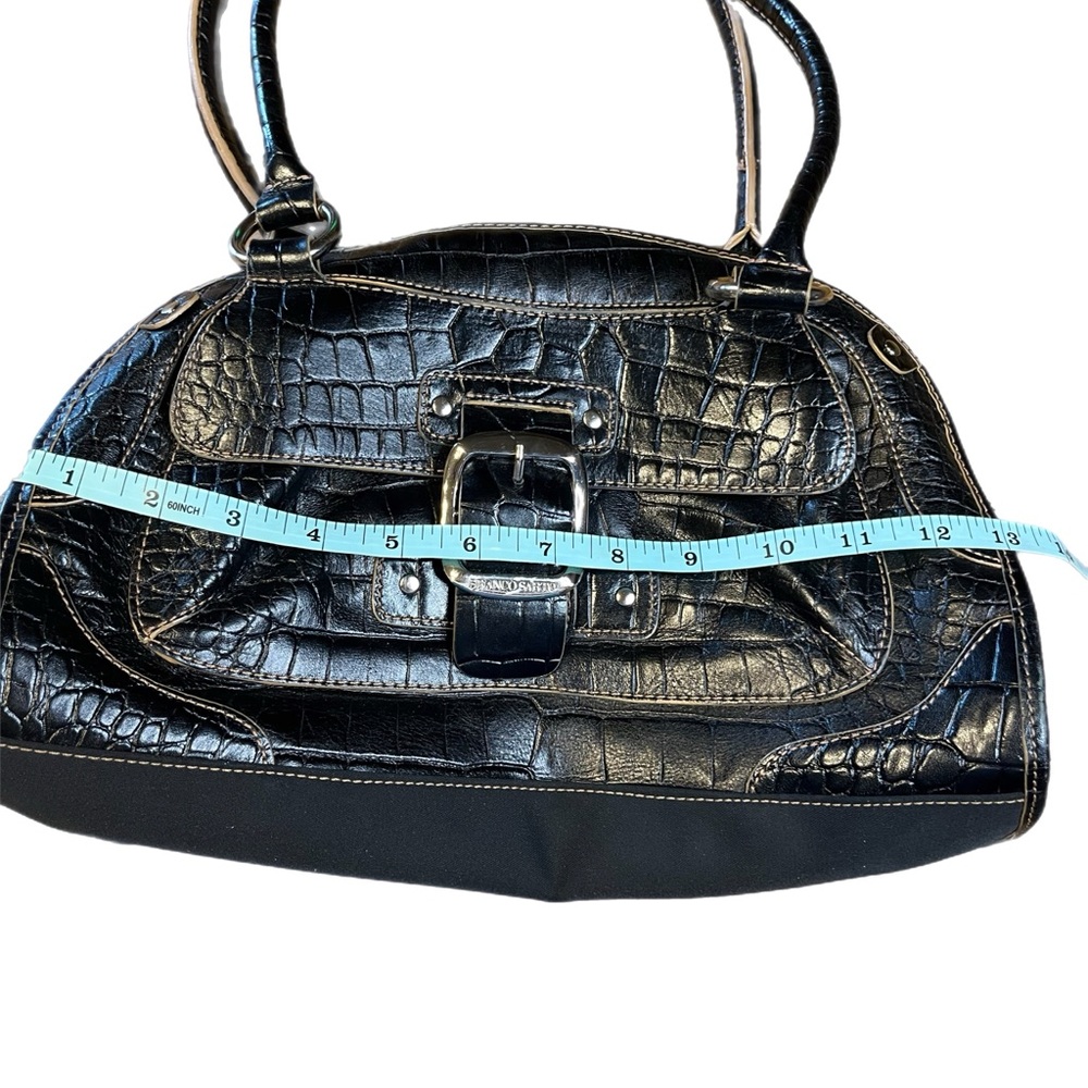 Franco Sarto faux alligator design handbag black 90’s 90210 like new condition - Picture 4 of 8